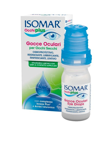 Isomar occhi plus gocce oculari per occhi secchi all'acido ialuronico 0,25% 10 ml